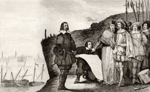 路易十三（1602-43）于1628年10月在拉罗谢尔的围攻中，来自科拉特的“法国历史”，出版于1840年 作者 法语学校