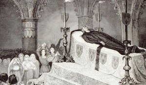 路易十二（1462-1515）人民的父亲在他的葬礼上》，摘自科拉特的《法国历史》，约1840年出版（雕刻）。 作者 法语学校
