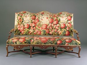 路易十四卡纳佩，1710年（雕刻核桃和挂毯）（另见220170） 作者 法语学校
