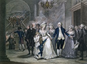 路易十六（1754-93）告别他的家人，1793年1月20日，由Reinier Vinkeles（1741-1816）和Daniel Vrydag（1765-1822）刻。 作者 法语学校