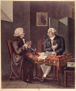 路易十六（1754-93）在1793年12月25日在圣殿中读到他的遗嘱和遗嘱至纪尧姆·德·拉莫尼翁·德·马勒谢布（1721-94） 作者 法语学校