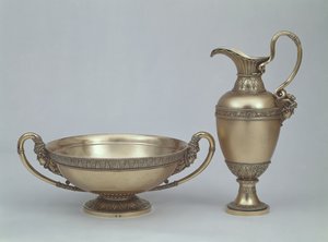 路易十六水壶和盆地由Henri Auguste，巴黎1787（银镀金） 作者 法语学校