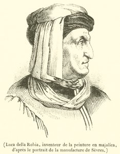 Luca della Robia, inventeur de la peinture en majolica (engraving) 作者 法语学校