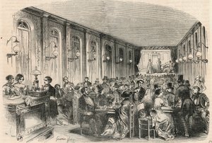 19世纪巴黎Jauffroy通道的抒情版画--Edmond Texier 1852年在 "Tableau-de-Paris "中的版画。 作者 法语学校