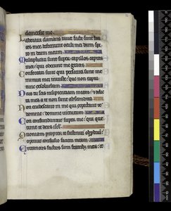MS 300 f.71r, from the Psalter and Hours of Isabella of France, Paris, c.1265-70 (pen & ink and tempera on parchment) 作者 法语学校