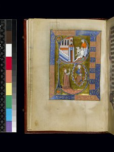 MS 300 f.XIII, folio from the Psalter and Hours of Isabella of France, Paris, c.1265-70 (pen & ink and tempera on parchment) 作者 法语学校
