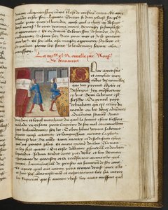 MS Hunter 252 184r Page来自Hundred News News，c.1461-62 作者 法语学校