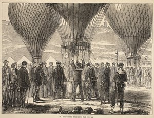 M. Gambetta为图尔开始，插图来自卡塞尔斯法国和德国之间的战争历史，1870-1871 作者 法语学校