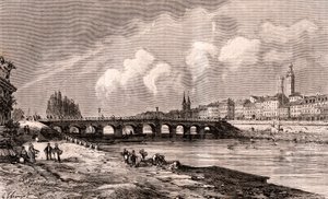 马孔--勃艮第-弗朗什-孔特--在V.A. Malt-Brown的 "La France illustree: geographie, histoire, administration statistique "中的雕刻，1884。 作者 法语学校