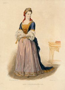 Deshoulieres 夫人（彩色雕刻） 作者 French School