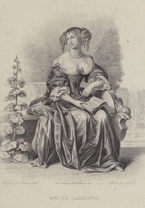 Madame de Lafayette, French author (engraving) 作者 法语学校