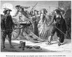 Mademoiselle (Grande Mademoiselle = Duchesse de Montpensier) turned the guns of the Bastille against the king