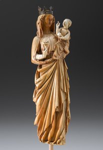 圣母与儿童，约1260-1290（象牙和金属 作者 法语学校