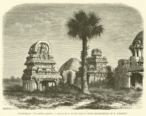 Mahabalipour, Les petites pagodes (engraving) 作者 法语学校