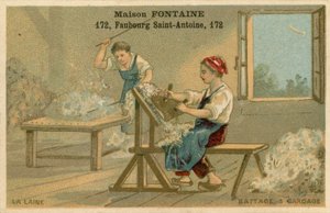 Maison Fontaine贸易卡，脱粒和梳理 作者 法语学校