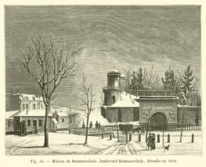 Beaumarchais House，Beaumarchais大道，于1818年拆除 作者 法语学校