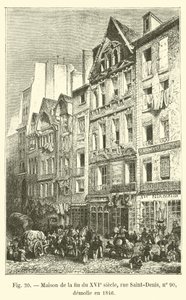 十六世纪晚期的房子，第90号圣路易街（rue Saint-Denis）于1846年拆除 作者 法语学校