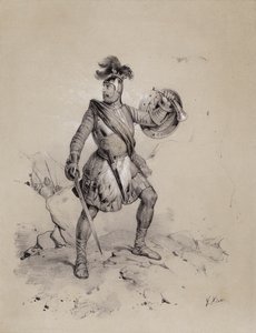 马尔科姆一世，苏格兰国王，944 年（石版画） 作者 法语学校