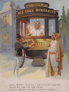 Man being asked to share his room with a stranger (chromolitho) 作者 法语学校