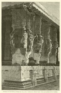 Mandapam des Cent-Colonnes, a Condjeveram (engraving) 作者 法语学校