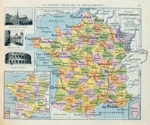 法国地图，c。 1914年