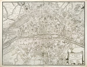 巴黎地图，来自巴黎的拉特拉斯，Jean de la Caille，1714年