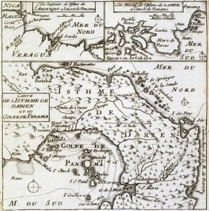 纪尧姆-丹皮尔（William Dampier）所著《环游世界新旅程》中的达连地峡和巴拿马湾地图 作者 法语学校