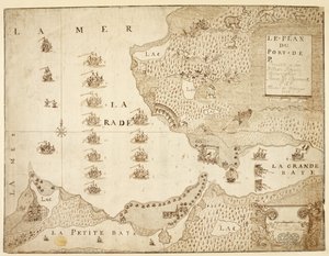 加拿大普拉森蒂亚港地图（纸上钢笔和墨水） 作者 法语学校