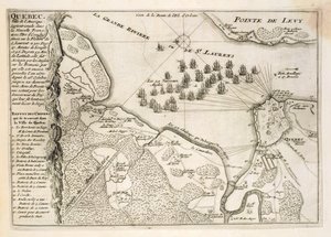 1670年英国舰队的魁北克围城地图