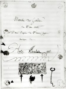 歌剧“弗兰克斯法官”中的“法兰克伯格卫兵三月”，由Hector Berlioz（1803-69）1826年（纸笔墨水） 作者 法语学校