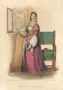 Marguerite de Navarre（彩色雕刻） 作者 French School