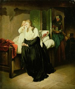 Marie Antoinette离开她的执行（一对） 作者 法语学校