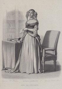 Marie de Rabutin-Chantal，法国作家塞维涅侯爵夫人（版画） 作者 法语学校