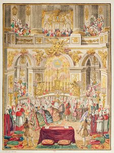 1770年5月16日，法国多芬（未来的路易十六）与Archduchess Marie-Antoinette在凡尔赛宫的婚礼 作者 法语学校