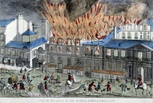 1763 年，人们试图扑灭巴黎歌剧院的大火。 作者 法语学校