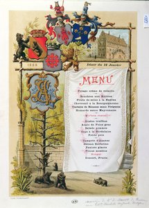 菜单，可能来自Le Bernois，1888年1月14日 作者 French School