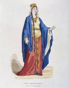 Merovingian女王，从第05位到第08位，从法国的民间和军事服装到几个世纪 作者 法语学校