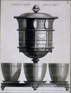 金属制品：咖啡用勺子和糖罐，1780-96 作者 法语学校