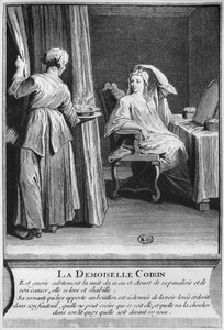 Demoiselle Coirin的瘫痪和癌症的神奇愈合，在巴黎教区墓地Saint-Medard的Deacon Francois de Paris墓，来自La verite des miracles de M的插图 作者 法语学校