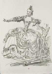 Puvigne小姐作为活雕像，在Pigmalion，由Lamotte创作的歌词，由Jean-Philippe Rameau（1683-1764）1748（彩色版画）组成 作者 法语学校