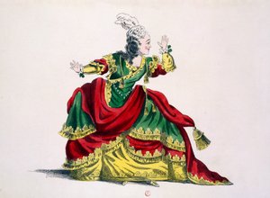 Sainval小姐作为Zenobie在Zenobie和Rhadamisthe，传真由Guillaumot fils（手工彩色雕刻） 作者 法语学校