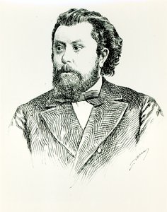 谦虚的彼得罗维奇·穆索尔斯基（1835-81），来自阿尔伯特·苏比斯的“俄罗斯音乐史”的插图，于1898年在巴黎出版 作者 法语学校
