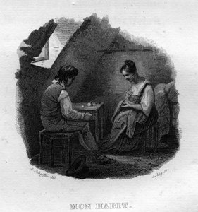 法国诗人和作曲家皮埃尔-让-德-贝朗热（1780-1857）的《贝朗热的习惯》（Oeuvres completes）（1834）。 作者 法语学校