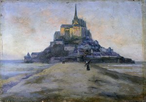 Mont Saint-Michel and the passage - anonymous painting 作者 法语学校