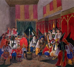 阿尔及利亚的摩尔婚礼，1840  -  45年（纸上写着） 作者 法语学校