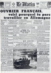 1942年10月20日第21311号晨报。斯托 - 义务劳动服务 - 为什么要去德国工作？ 作者 法语学校