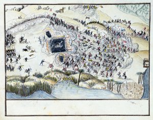 1688年，波拿巴埃及战役期间的沙漠战役，1798年（纸上文字） 作者 法语学校