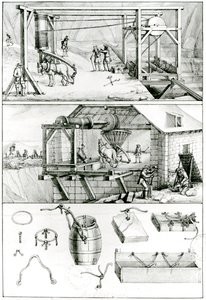 Ms 1064 fol.8 A Slate Quarry，来自工艺品描述 作者 法语学校
