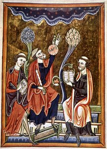 Ms 1186 f.1, The Astronomer, the Clerk and the Computist, 复制自圣路易斯和布兰奇德卡斯蒂利亚的圣歌 (Psalter) 的缩影 作者 法语学校