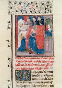 女士149 t.3 fol.163 Hainault的Baldwin V伯爵的最终疾病 作者 法语学校